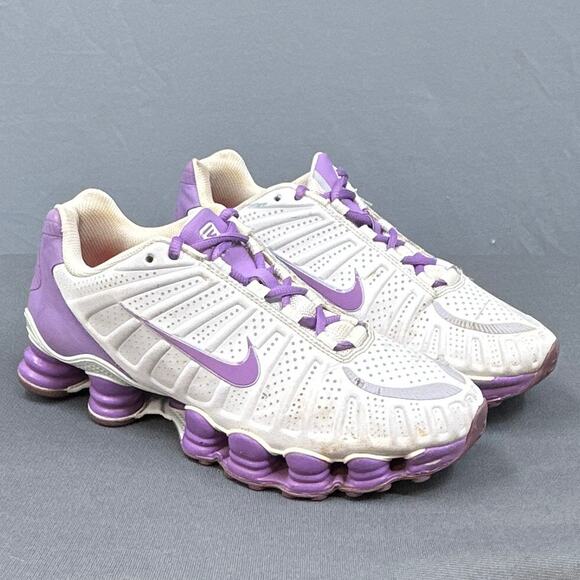 Nike Shox TLX Running Sneakers Sz 7.5 White Purple Athletic Shoe Streetwear READ - Picture 4 of 16